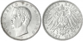 Bayern
Otto, 1886-1913
3 Mark 1908 D. prägefrisch/fast Stempelglanz. Jaeger 47.