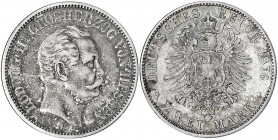 Hessen
Ludwig III., 1848-1877
2 Mark 1876 H. fast vorzüglich, Patina. Jaeger 66.