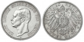 Hessen
Ernst Ludwig, 1892-1918
2 Mark 1895 A. vorzüglich/Stempelglanz, min. berieben, selten in dieser Erhaltung. Jaeger 72.