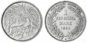 Deutsch-Neuguinea
Neuguinea Compagnie
1 Neuguinea-Mark 1894 A, Paradiesvogel.
sehr schön, kl. Kratzer und Randfehler. Jaeger 705.