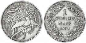 Deutsch-Neuguinea
Neuguinea Compagnie
1 Neuguinea-Mark 1894 A, Paradiesvogel.
gutes sehr schön, kl. Randfehler. Jaeger 705.