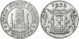 Danzig, Freie Stadt
5 Gulden 1932. Marienkirche.
sehr schön/vorzüglich. Jaeger D 17.