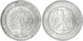 Kursmünzen
5 Reichsmark Eichbaum Silber 1927-1933
1928 A. Stempelglanz, Prachtexemplar. Jaeger 331.