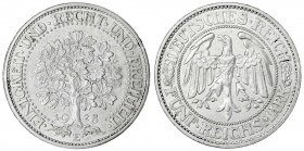 Kursmünzen
5 Reichsmark Eichbaum Silber 1927-1933
1928 E. vorzüglich/Stempelglanz, kl. Randfehler. Jaeger 331.