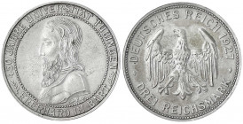Gedenkmünzen
3 Reichsmark Tübingen
1927 F. vorzüglich. Jaeger 328.