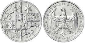 Gedenkmünzen
3 Reichsmark Marburg
1927 A. vorzüglich/Stempelglanz. Jaeger 330.