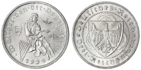 Gedenkmünzen
3 Reichsmark Vogelweide
1930 F. vorzüglich/Stempelglanz. Jaeger 344.