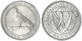 Gedenkmünzen
5 Reichsmark Rheinstrom
1930 A. vorzüglich/Stempelglanz. Jaeger 346.