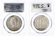 Gedenkmünzen
5 Reichsmark Goethe
1932 A. Im PCGS-Blister mit Grading Genuine Cleaned-XF Detail
fast vorzüglich, etwas gereinigt. Jaeger 351.
