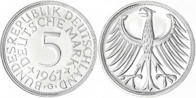 Kursmünzen
5 Deutsche Mark Silber 1951-1974
1967 G. Polierte Platte. Jaeger 387.