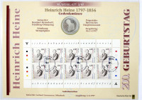 Gedenkmünzen
10 Deutsche Mark, Silber, 1987-2001
Numisblatt der Deutschen Post 1997: (3/97) Heine mit "Runen".
Stempelglanz. Jaeger 466 (Numisblatt...