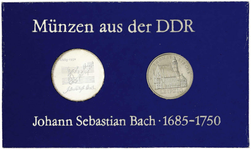 Gedenkmünzen der DDR
Themensatz "Johann Sebastian Bach" mit 20 Mark 1975 Bach u...