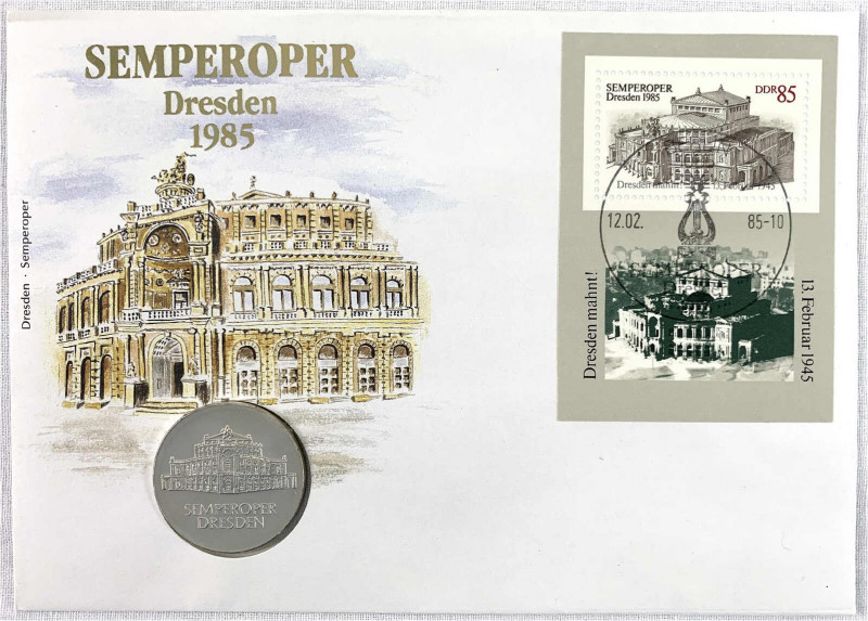 Gedenkmünzen der DDR
10 Mark Semper Oper Dresden 1985 A, eingelegt im Numisbrie...