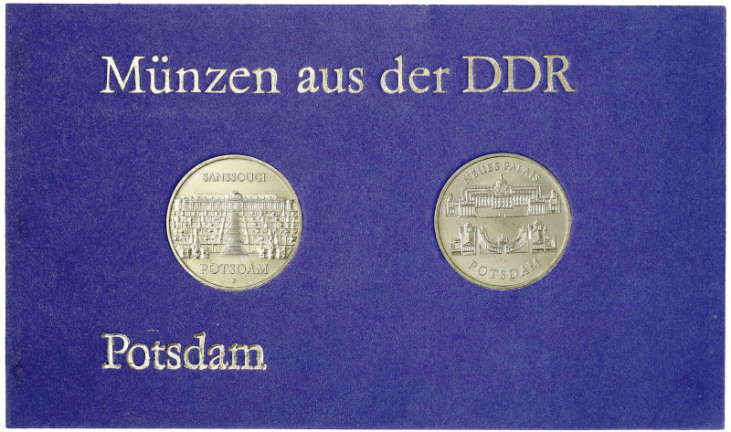 Gedenkmünzen der DDR
Themensatz "Potsdam" mit 5 Mark 1986 Sanssouci und Neues P...