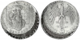 Bundesrepublik Deutschland
5 DM Mercator 1969 F, ca. 15 % dezentriert geprägt.
prägefrisch