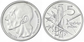 Bundesrepublik Deutschland
Probe v. Victor Huster zu 5 DM in Silber Piedfort 1986. Friedrich der Große. Glatter Rand mit Nummerierung 15/69. 29 mm, 3...