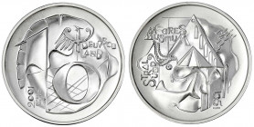 Bundesrepublik Deutschland
Probe v. Victor Huster zu 10 DM in Silber 2001 Stralsund. Glatter Rand mit Nummerierung 87/149. 34 mm, 30,19 g. Auflage nu...