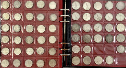 Deutsche Münzen ab 1871
Album mit über 560 Münzen Weimar bis Drittes Reich. U.a. 7 X 50 Rentenpf., 6 X 2 RM Kurs, 9 X 4 Rpf., 28 X 50 Rpf. J.324, 43 ...
