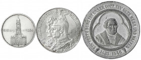 Deutsche Münzen ab 1871
3 Stück: Zinnmedaille 1883 Lutherfeier (ss/vz), Preussen 5 Mark 200 Jf. 1901 (gutes vz), 5 RM Garnisonskirche mit Datum 1934 ...