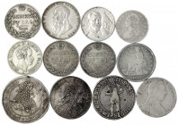 Sammlungen allgemein
12 bessere Silbermünzen mit meist kl. Fehlern: 5 Mark Sachsen-Meiningen 1908, Preußen Ausbeutetaler 1827, Habsburg Taler 1623 Jo...
