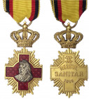 Rumänien
Sanitäts-Verdienstkreuz 2. Klasse 1913 mit der Krone am Band.
vorzüglich. Barac 85.