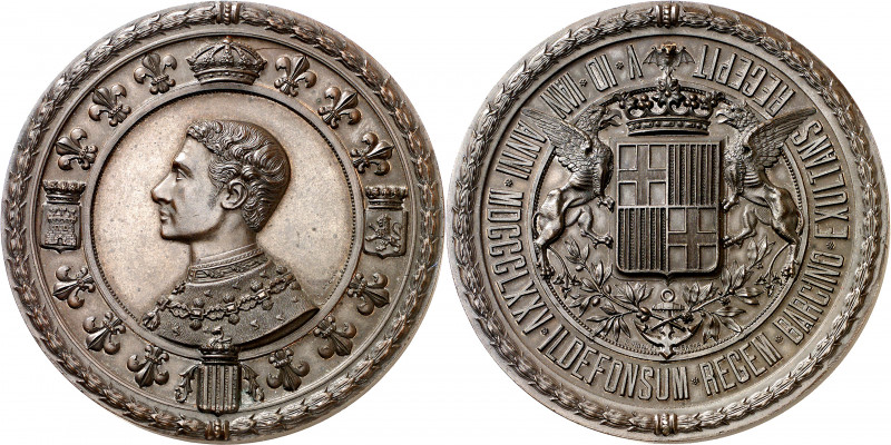 1875. Alfonso XII. Barcelona. Medalla. (Cru.Medalles 647b) (RAH 673) (Ruiz Trape...
