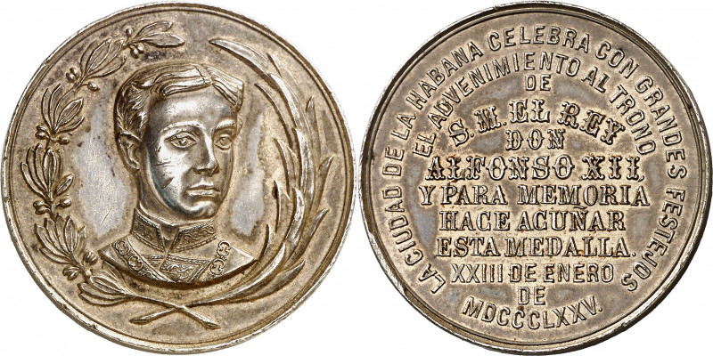 1875. Alfonso XII. La Habana. Medalla de Proclamación. (Ha. 1) (Medina 433) (RAH...