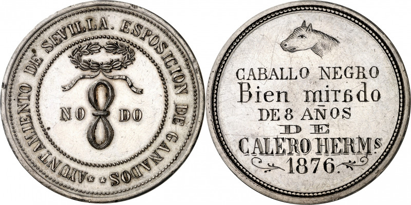 1876. Alfonso XII. Sevilla. Exposición de Ganados. Medalla. (Ruiz Trapero 808) (...