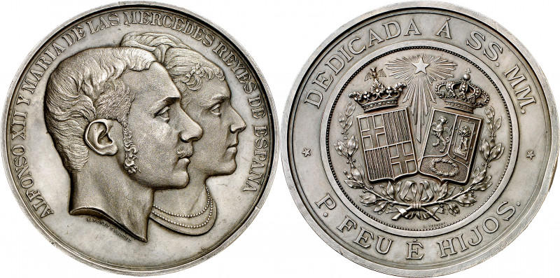 1878. Alfonso XII. Barcelona. Matrimonio del rey con doña María de las Mercedes....