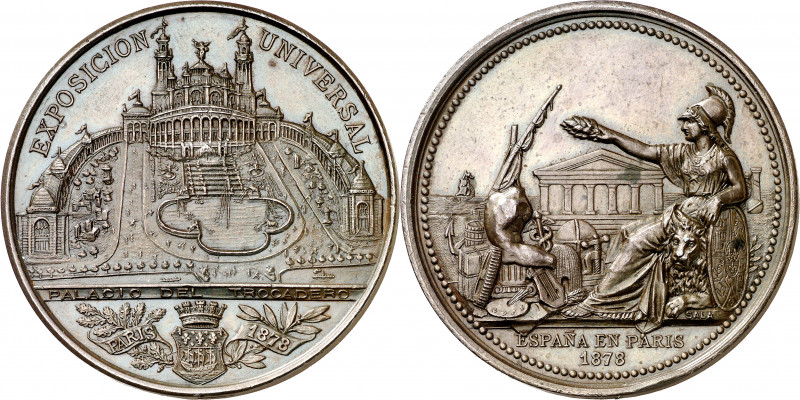 1878. Alfonso XII. Exposición Universal de París. Medalla. (Ruiz Trapero 837 rev...