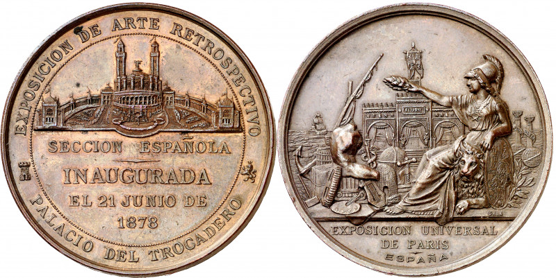 s/d (1878). Alfonso XII. Inauguración de la Exposición Universal de París. Medal...