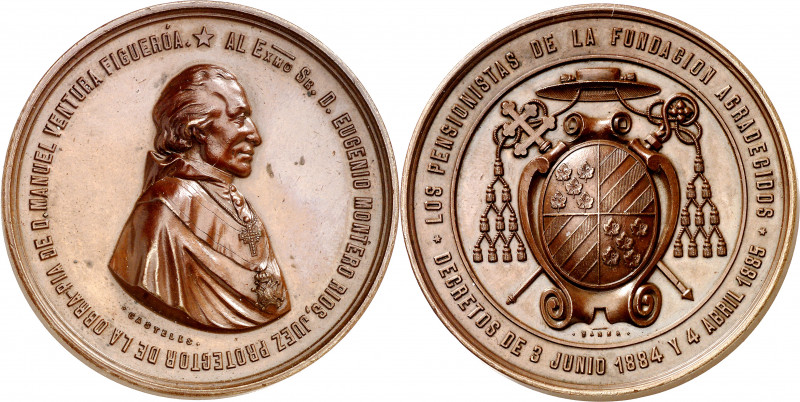 1885. Alfonso XII. A Eugenio Montero Ríos. Medalla. (RAH 715 sim). Grabador: Cas...