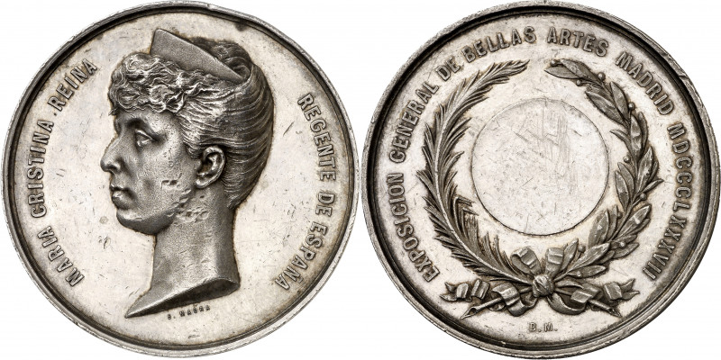 1887. Alfonso XIII. Madrid. Exposición General de Bellas Artes. Medalla. Grabado...