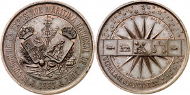 1887. Alfonso XIII. Cádiz. Exposición Marítima Nacional. Concurrencia. Medalla. (Ruiz Trapero 961 var metal) (V. 539 var metal). Grabador: A. Galvien....