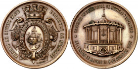 1887. Alfonso XIII. Madrid. El Gran Pensamiento. Concurso de Músicas y Orfeones. Premio al Mérito. Medalla. Grabador: A. Cuesta. Golpecito. Bronce. 60...
