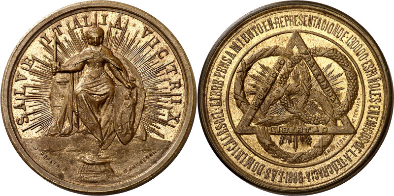 1888. Alfonso XIII. Barcelona. Las Dominicales del Libre Pensamiento. Medalla. (...