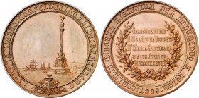 1888. Alfonso XIII. Barcelona. Monumento a Colón. Medalla. (Cru.Medalles 779b) (V. 546 var metal). Grabadores: Castells y J. Solà y Camats. Bella. Bro...