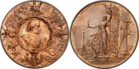 1892. Alfonso XIII. Barcelona. IV Centenario del Descubrimiento. Medalla. (Cru.Medalles 859) (V. 557). Grabador: E. Arnau, J. Solà y Camats, y Castell...
