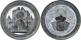 1894. Alfonso XIII. Tarragona. IV Conferencia Episcopal. Medalla. (Cru.Medalles 870). Grabador: R. Gelabert. Golpecitos. Bella. Bronce. 96,82 g. Ø62 m...