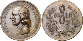1899. Alfonso XIII. Sevilla. Traslado de los restos de Colón desde La Habana. Medalla. (V. 588 sim). Grabador: E. López Lorenzis. Bronce. 60,23 g. Ø50...