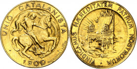1900. Unió Catalanista. Barcelona. Medalla (20 pesetas). (AC. 136) (Cru. Medalles 924). Grabador: Vallmitjana. Levísimos golpecitos. Bella. Ex Áureo 1...