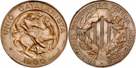1900. Unió Catalanista. Barcelona. Medalla (10 céntimos). (AC. 133) (Cru.Medalles 927). Grabador: Vallmitjana. Leves golpecitos. Bella. Ex Áureo 19/12...