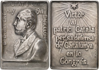 1901. Alfonso XIII. Barcelona. Homenaje al Dr. Robert. Medalla. (Cru.Medalles 951). Grabador. E. Arnau - La Artística Medallista. Ex Áureo&Calicó 28/0...