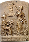 1902. Alfonso XIII. Jura del rey en el Congreso de Diputados. Medalla. (V. 597). Grabador: T. A. Szirmaï. Unifaz. Bronce. 132,60 g. 76x53 mm. Módulo r...