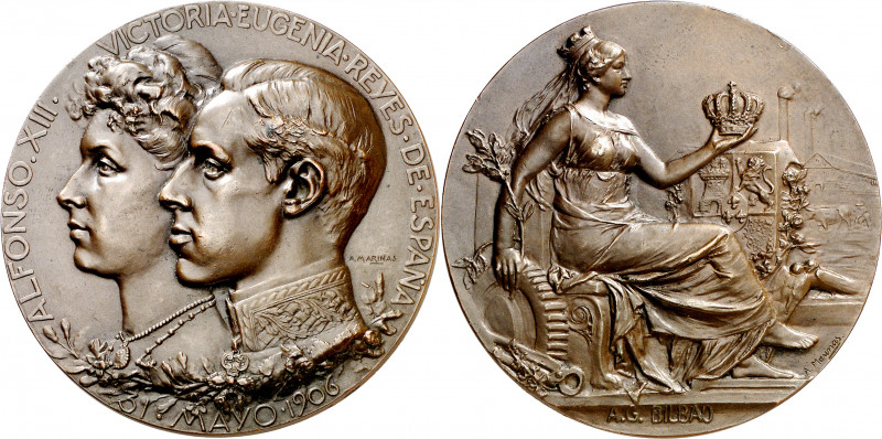 1906. Alfonso XIII. Matrimonio de Alfonso XIII con doña Victoria Eugenia de Batt...