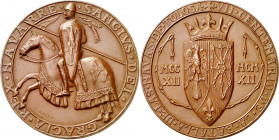 1912. Alfonso XIII. VII Centenario de Las Navas de Tolosa. Medalla. (Cano 167) (RAH 766). Grabador: B. Maura. Bronce. 77 g. Ø55 mm. EBC.