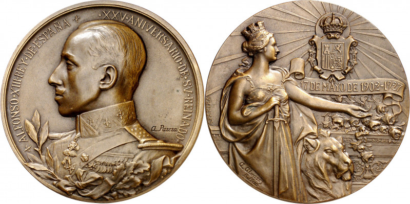 1927. Alfonso XIII. XXV Aniversario de su reinado. Medalla. (Ruiz Trapero 1369 v...