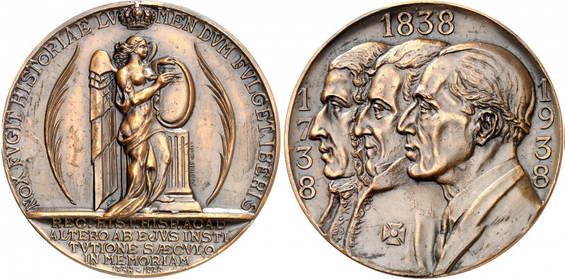 1938. II república. II Centenario de la Real Academia de la Historia. Medalla. (...