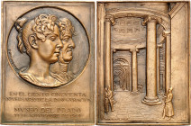 1969. Franco. 150º Aniversario de la fundación del Museo del Prado. Medalla. (Cano 236). Grabador: E. P. Comendador. Plaqueta gruesa. Bronce. Módulo r...