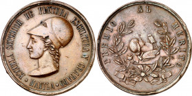 Filipinas. s/d (1885). Alfonso XII. Manila. Escuela superior de Escultura y Grabado. Premio al Mérito. Medalla. Golpecitos. Ex Colección Bohol 09/11/2...